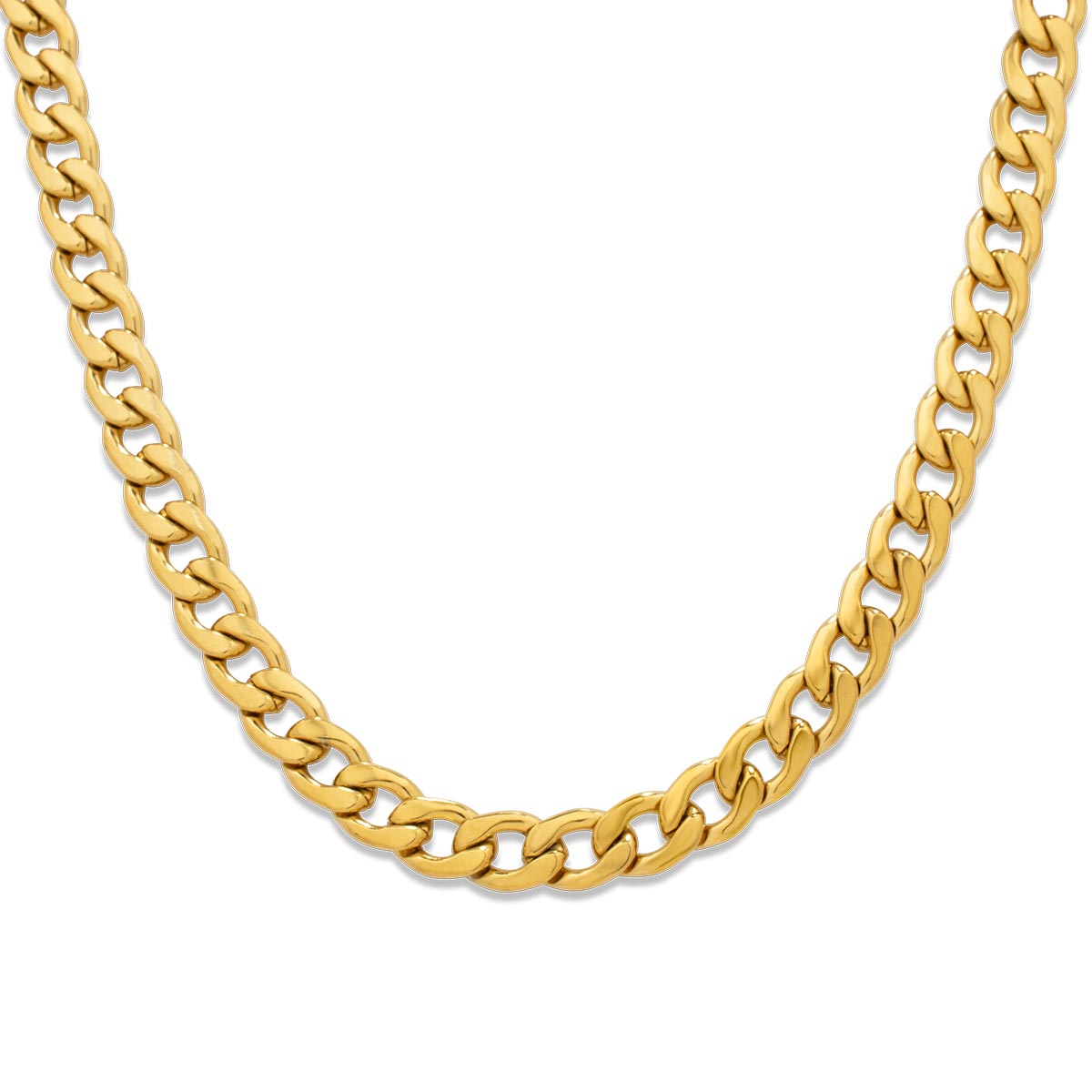 Cubana Chain Gold 9MM Αλυσίδα λαιμού από ανοξείδωτο ατσάλι 316L